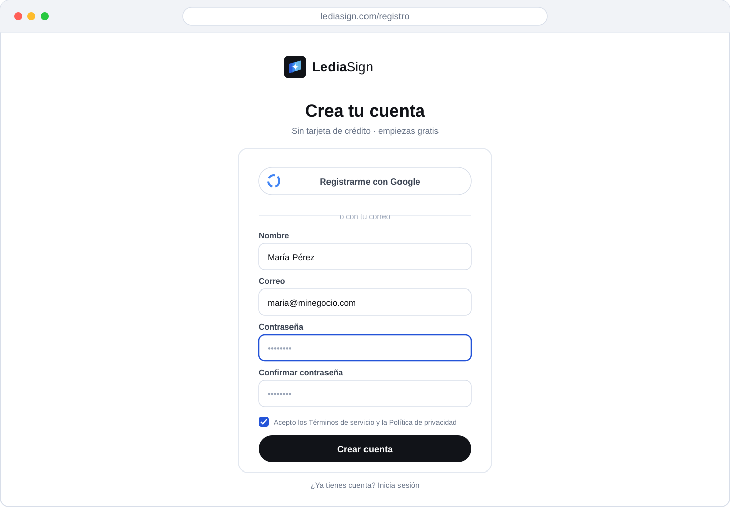 Crea tu cuenta