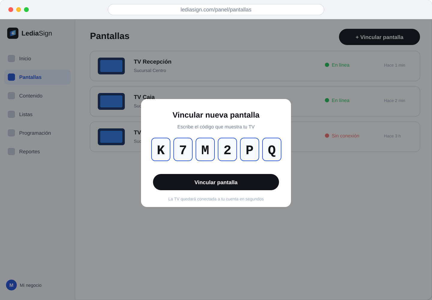 Vincula tu pantalla